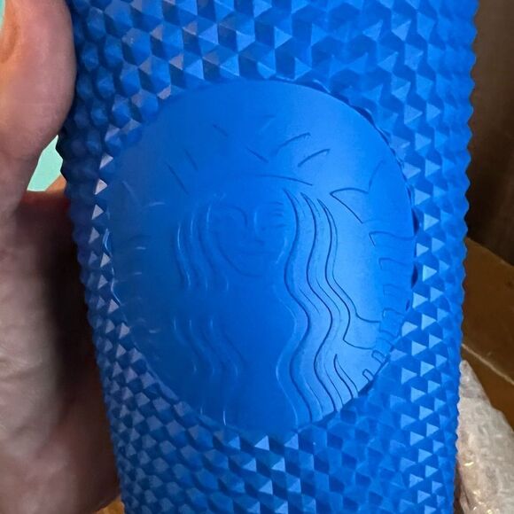 Starbucks 2021 China Matte Blue Studded Venti 24 oz Tumber NEW - Picture 4 of 6